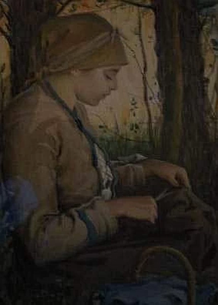 Giovane donna che cuce